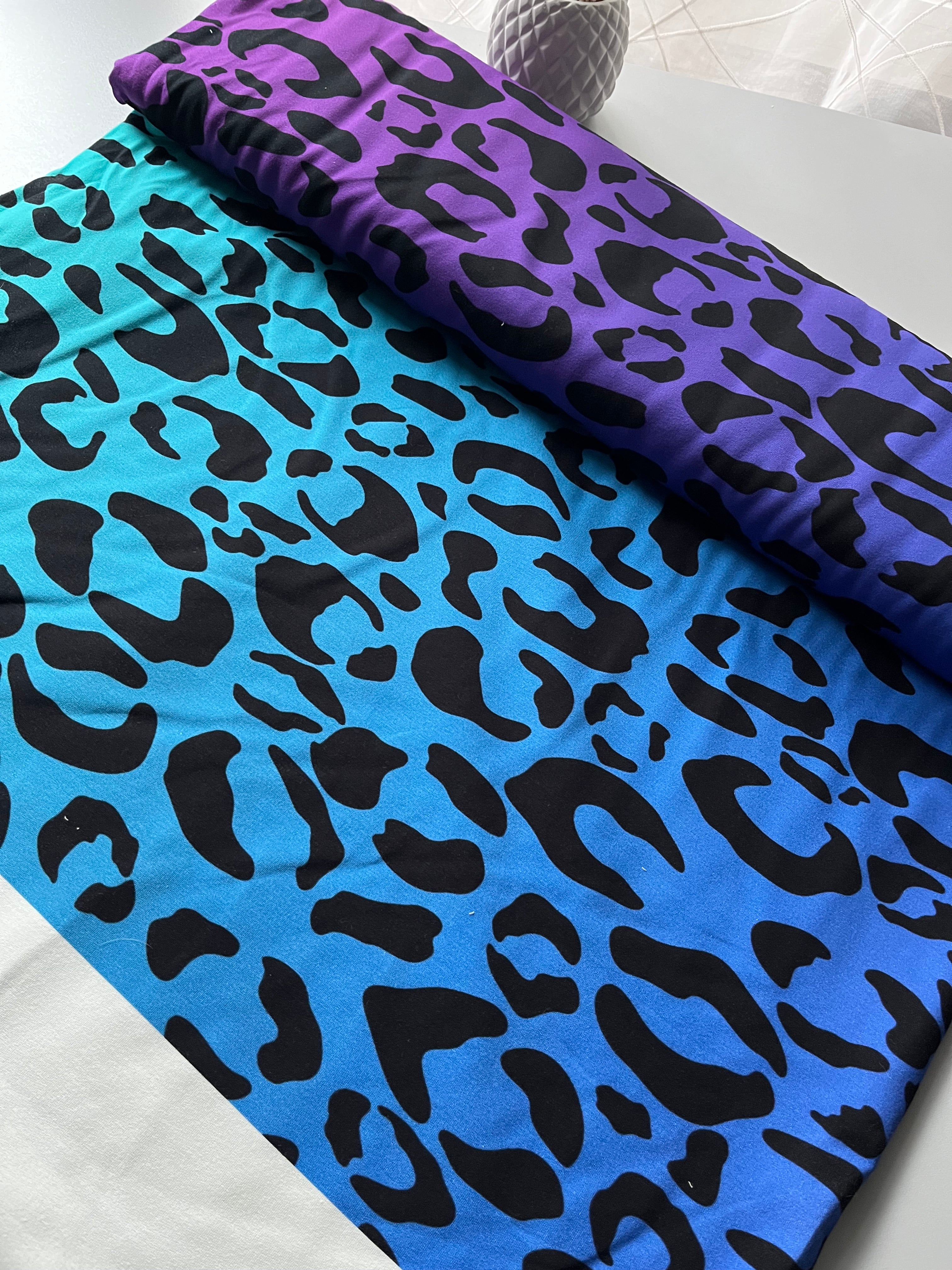 Lila blau Leo Bordüren Stoff Dauervorbestellung